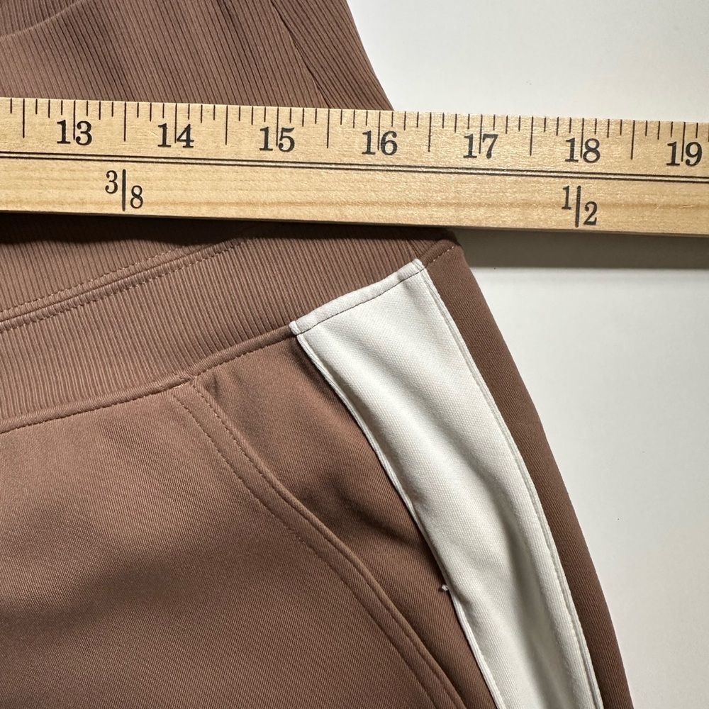 Athleta Brown and White Joggers with Sporty Stripes Size L - Picture 3 of 15